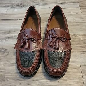 Johnston & Murphy Aragon II Black Burgundy Leather Tassel Loafers Mens 13W